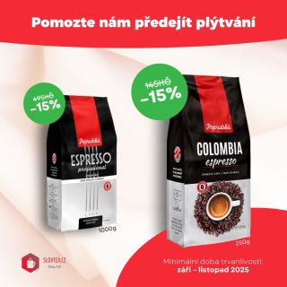 ☕ Speciální nabídka výběrové kávy 🤩 Některým našim 1kg kávám končí minimální doba trvanlivosti, a proto je nyní nabízíme...