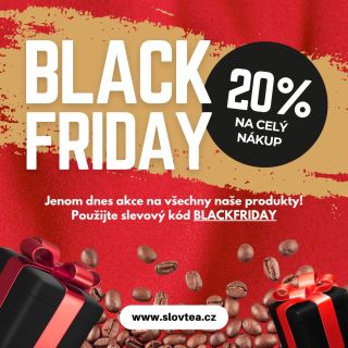 Je to tady – Black Friday je právě dnes 🔥😍 🎉 JEN DNES – 20% SLEVA NA CELÝ VÁŠ NÁKUP 🎉 👉 Nakupujte na www.SlovTea.cz se...